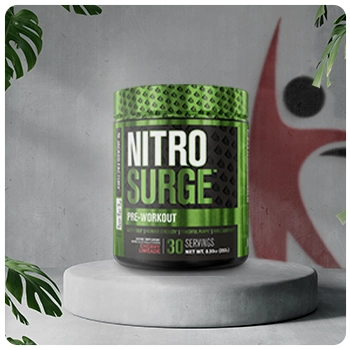 Nitrosurge pre-workout CTA supplement container