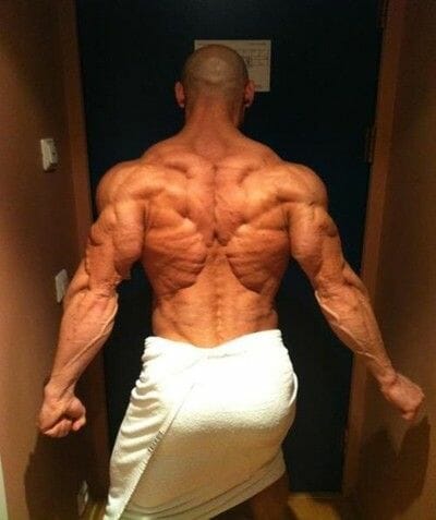 Man showing his back muscle